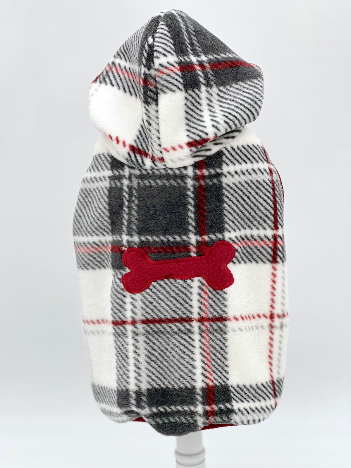 Snowy Roads Luxe Fleece Dog Hoodie Lodge Plaid-3