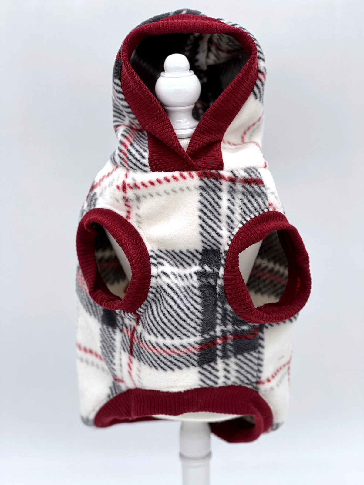 Snowy Roads Luxe Fleece Dog Hoodie Lodge Plaid-5