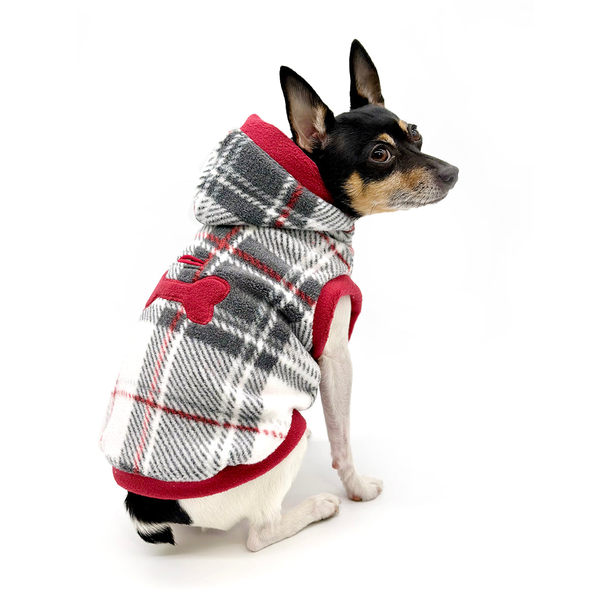 Snowy Roads Luxe Fleece Dog Hoodie Lodge Plaid-0