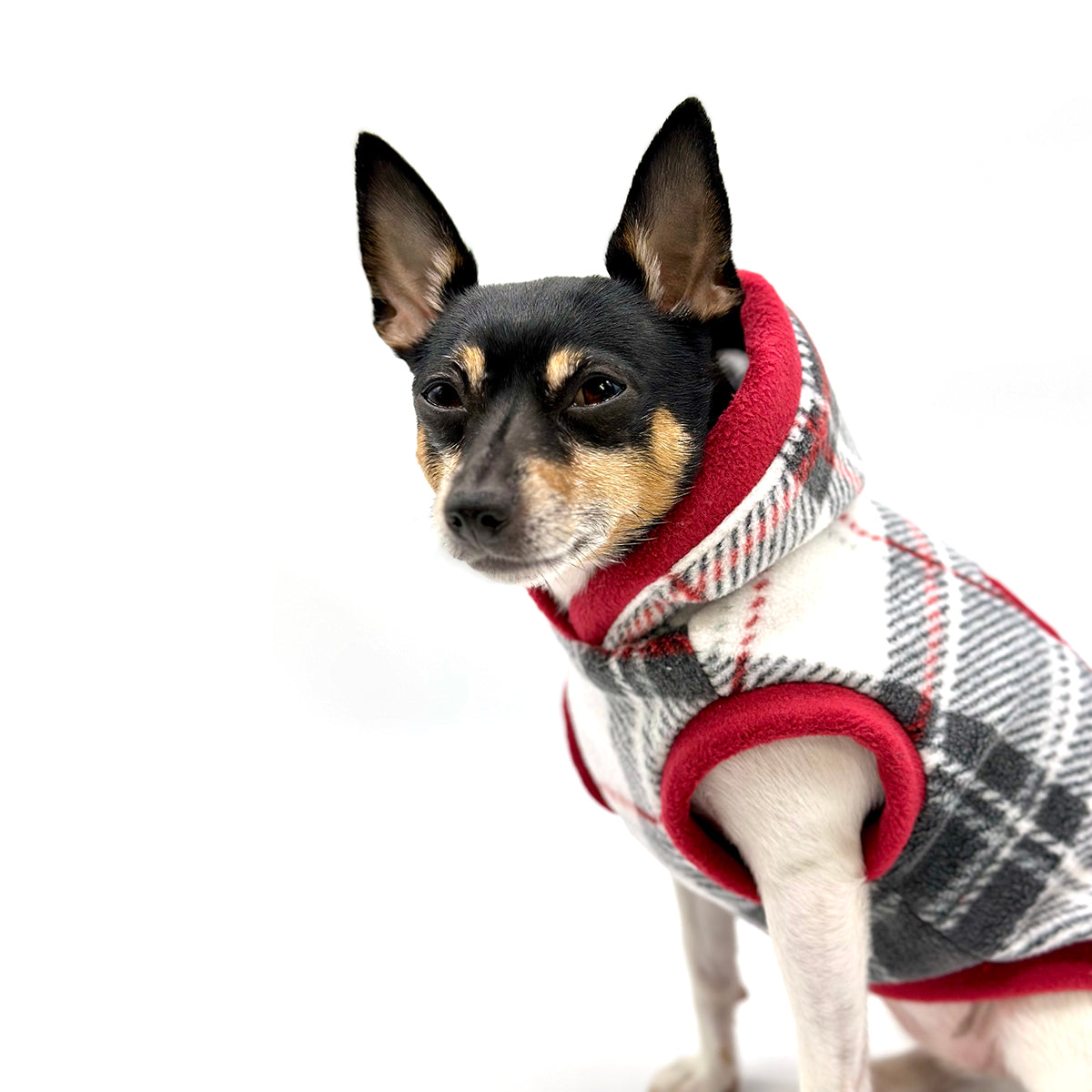 Snowy Roads Luxe Fleece Dog Hoodie Lodge Plaid-1