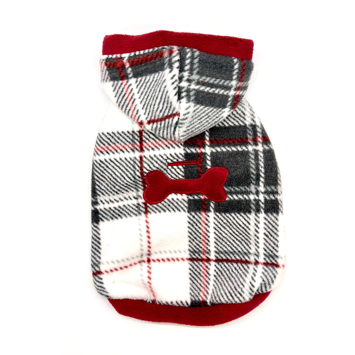 Snowy Roads Luxe Fleece Dog Hoodie Lodge Plaid-4