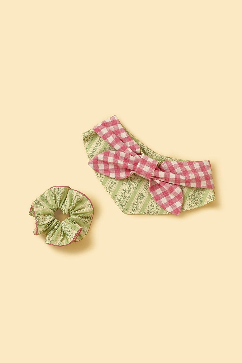 Picnic Bliss Floral Gingham Print Bandana