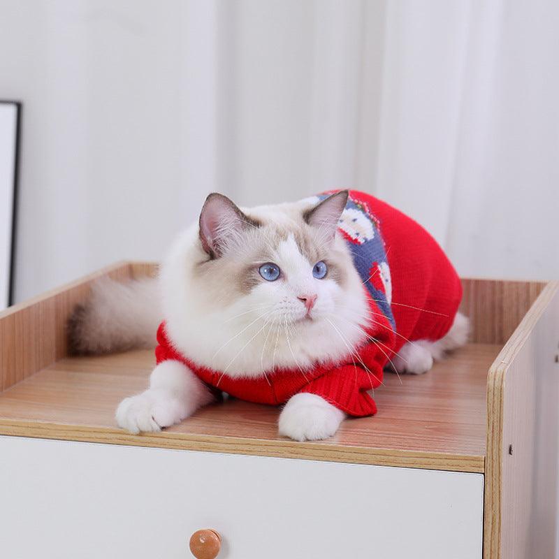 Cozy Festive Pet Sweater - Perfect For Pups And Kitties!-1