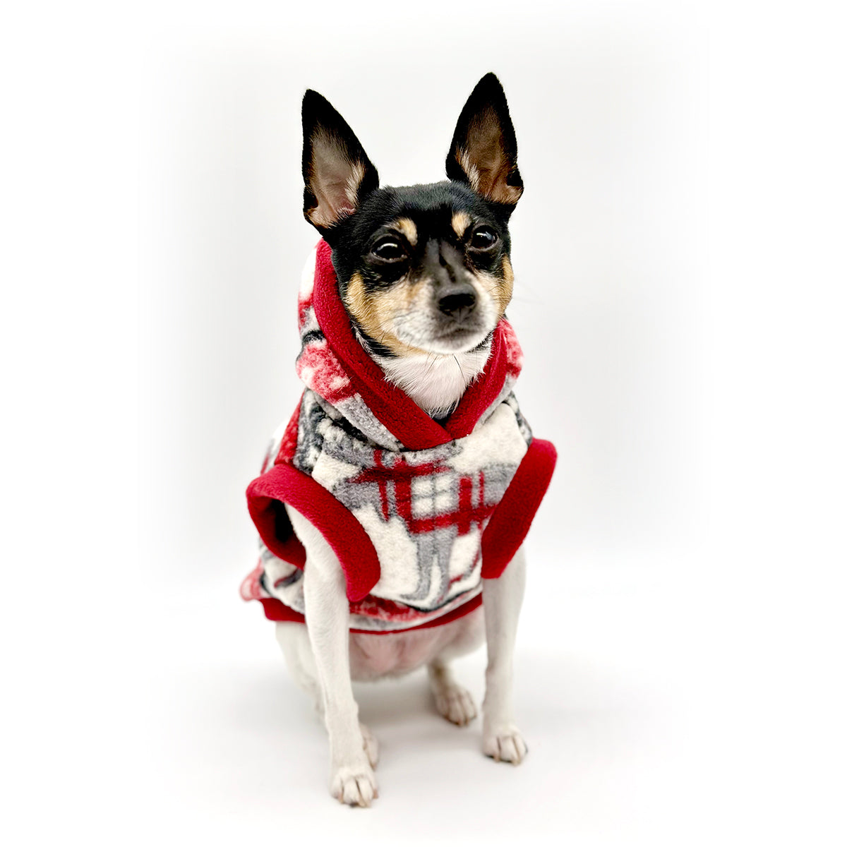 Luxe Fleece Woodland Pet Blanket Hoodie with Pom Poms-2