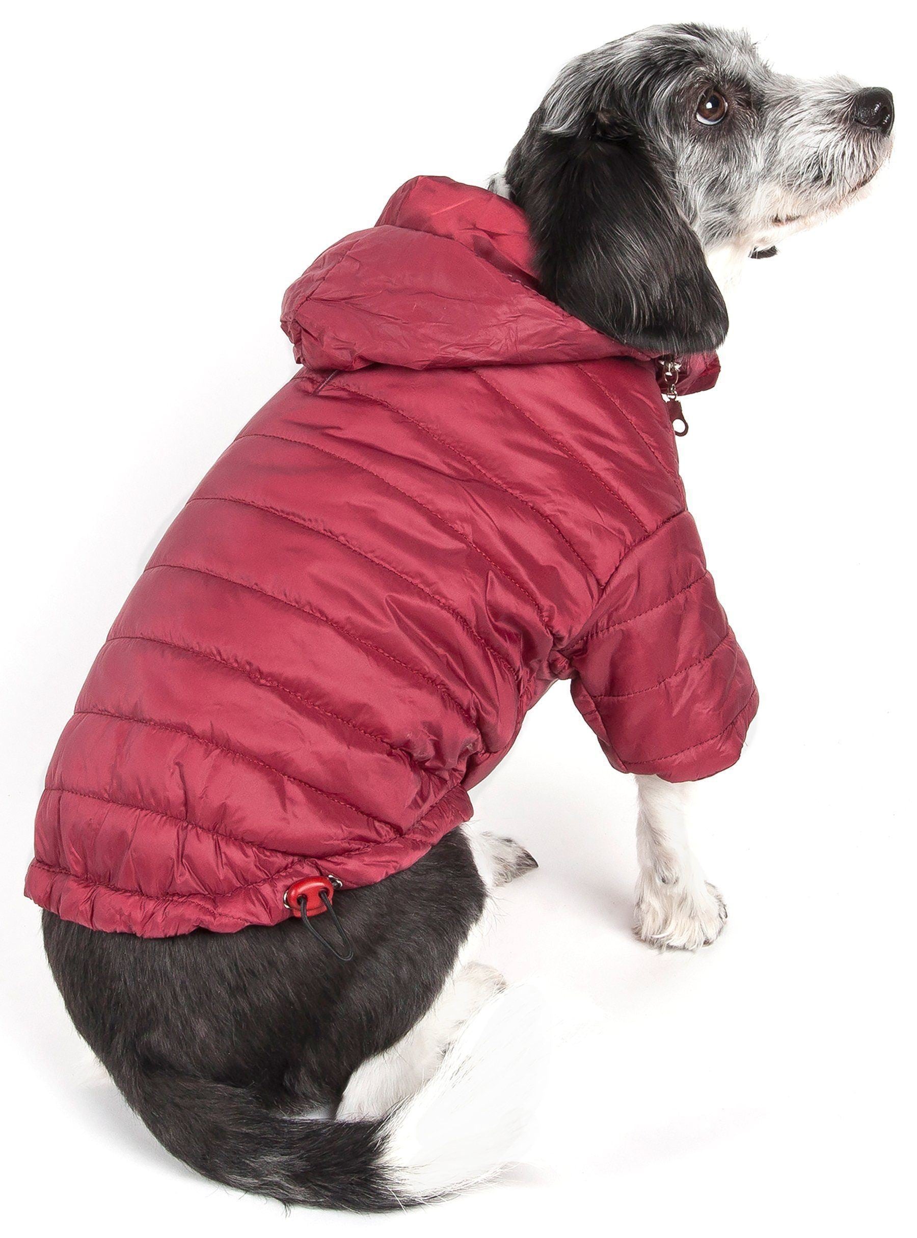 Pet Life ® Lightweight Adjustable and Collapsible 'Sporty Avalanche' Dog Coat w/ Pop-out Zippered Hood